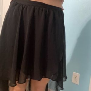 Black high low skirt